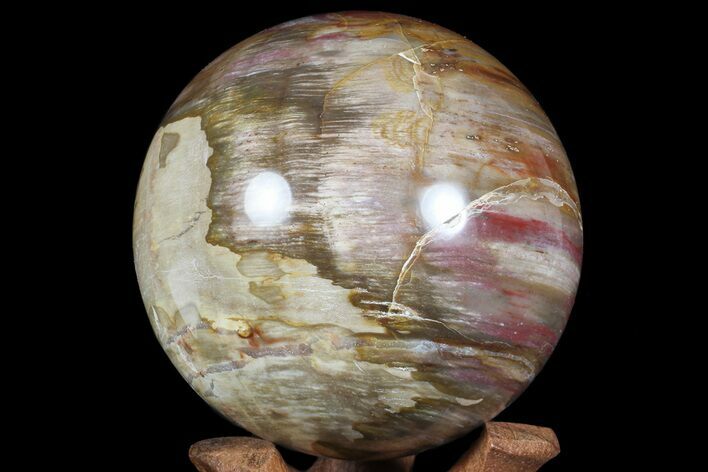 Bargain, Colorful Petrified Wood Sphere - Madagascar #67765